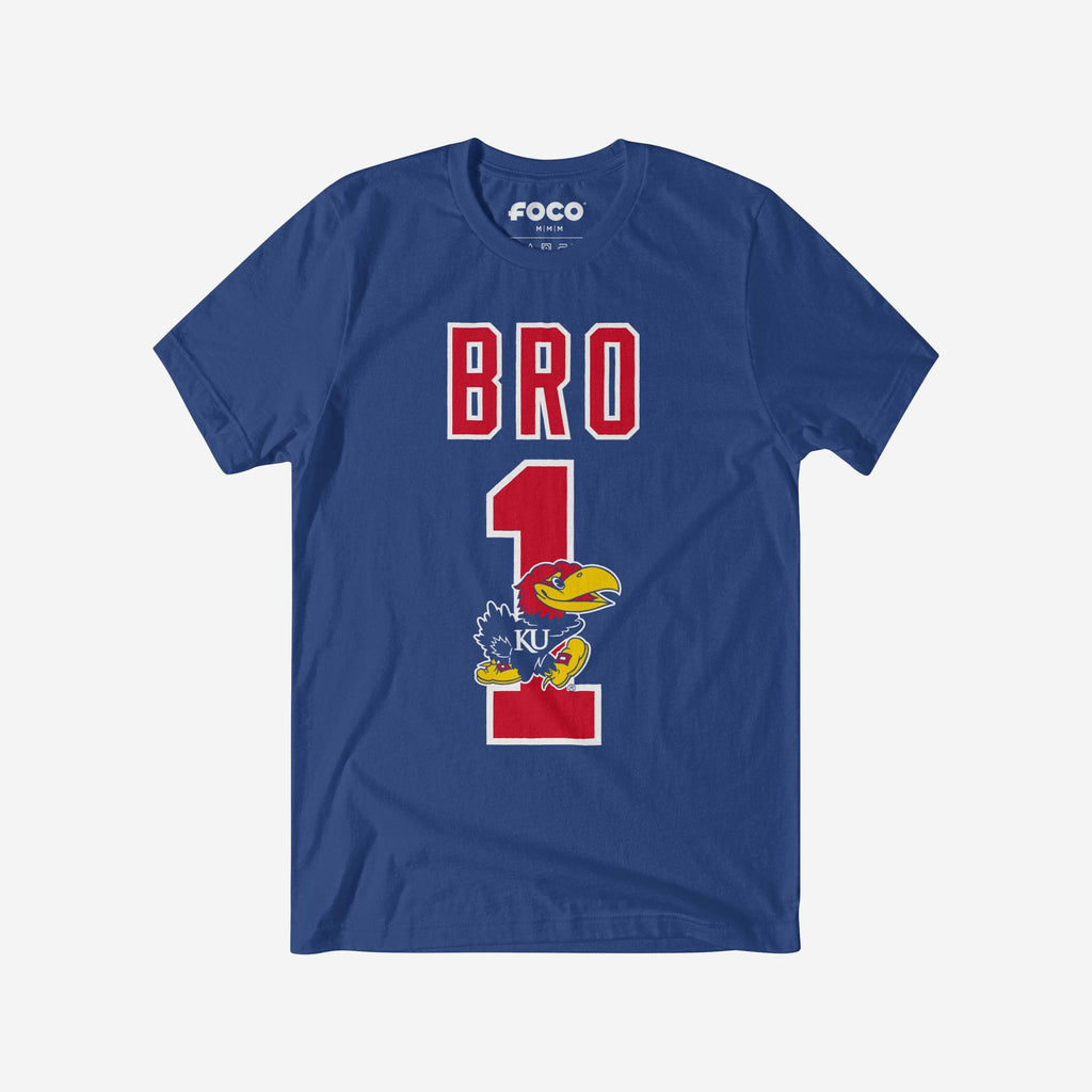 Kansas Jayhawks Number 1 Bro T-Shirt FOCO S - FOCO.com