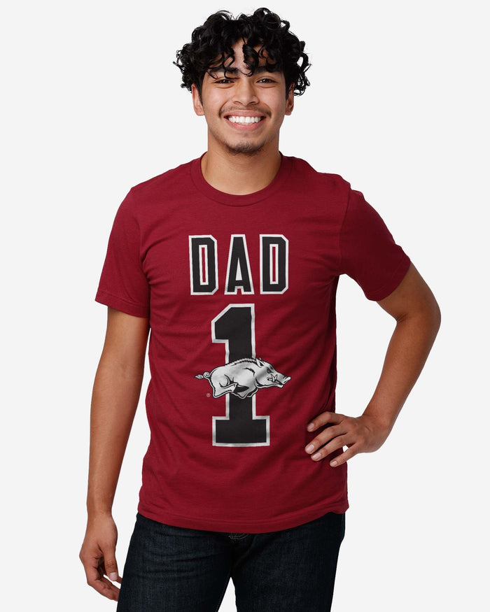 Arkansas Razorbacks Number 1 Dad T-Shirt FOCO - FOCO.com