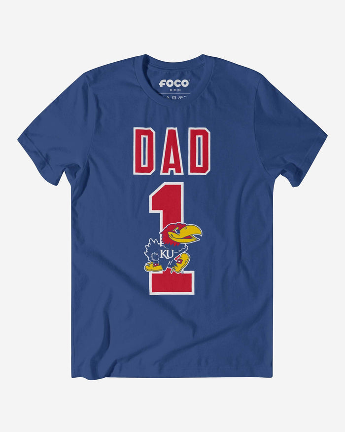 Kansas Jayhawks Number 1 Dad T-Shirt FOCO S - FOCO.com