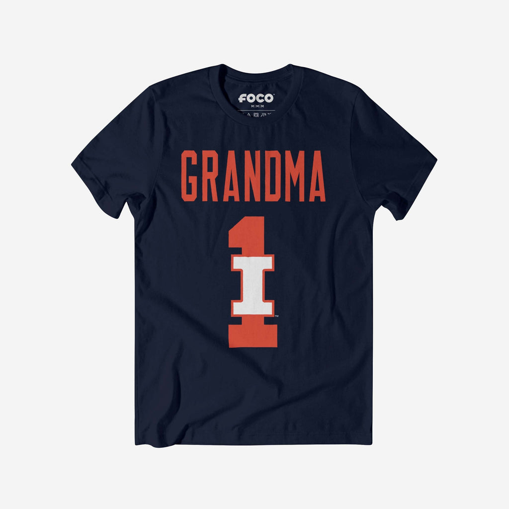 Illinois Fighting Illini Number 1 Grandma T-Shirt FOCO S - FOCO.com