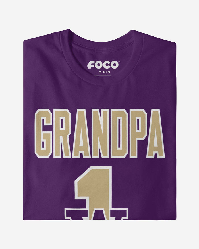 Washington Huskies Number 1 Grandpa T-Shirt FOCO - FOCO.com