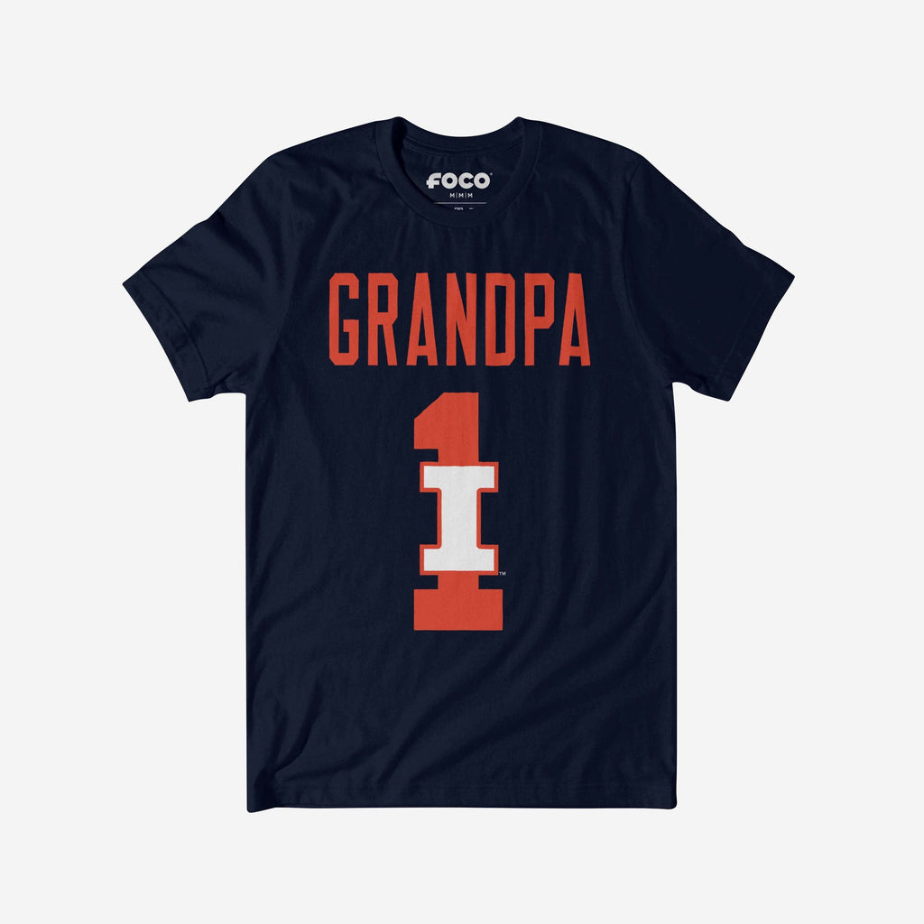 Illinois Fighting Illini Number 1 Grandpa T-Shirt FOCO S - FOCO.com