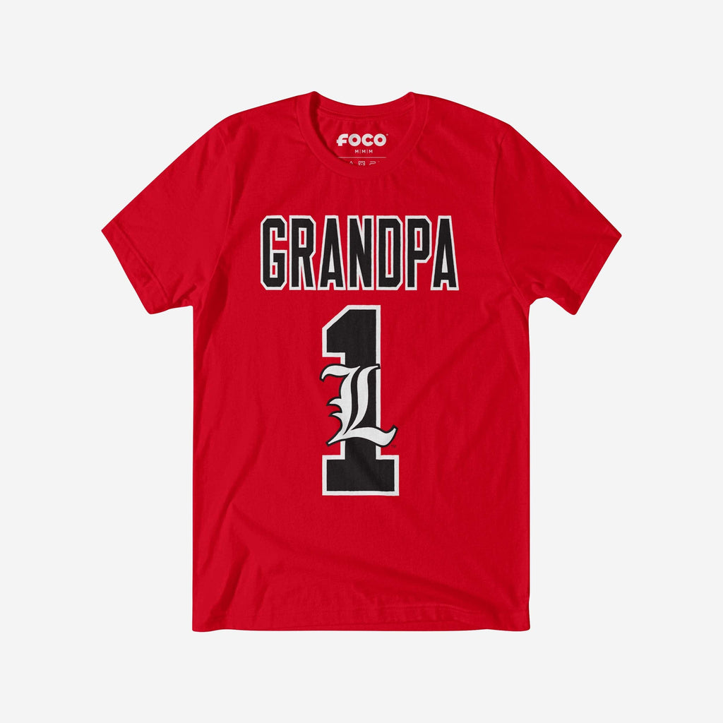 Louisville Cardinals Number 1 Grandpa T-Shirt FOCO S - FOCO.com