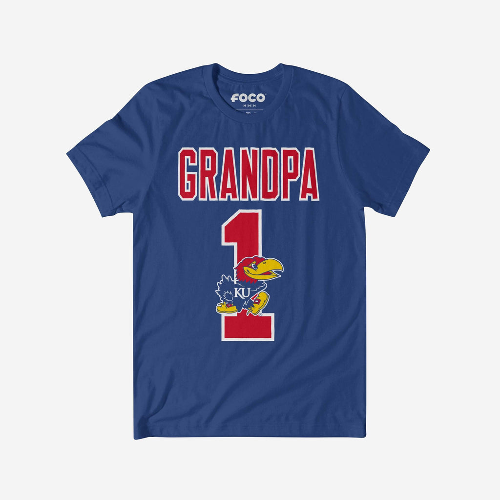 Kansas Jayhawks Number 1 Grandpa T-Shirt FOCO S - FOCO.com