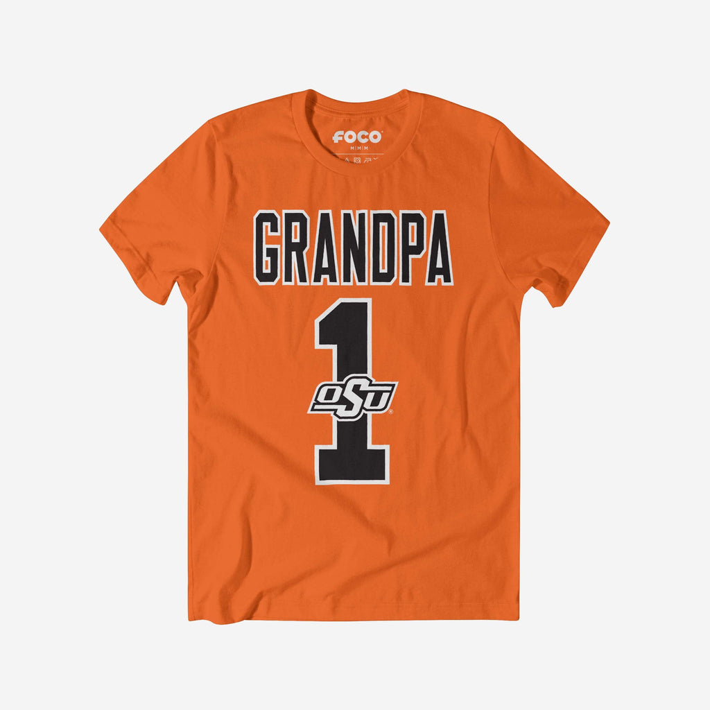 Oklahoma State Cowboys Number 1 Grandpa T-Shirt FOCO S - FOCO.com