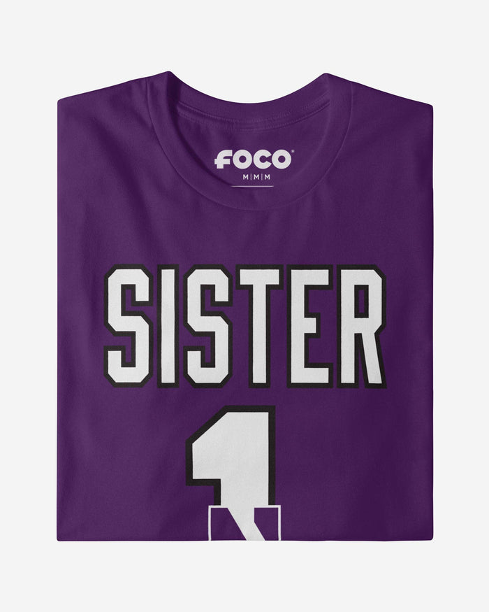 Northwestern Wildcats Number 1 Sister T-Shirt FOCO - FOCO.com