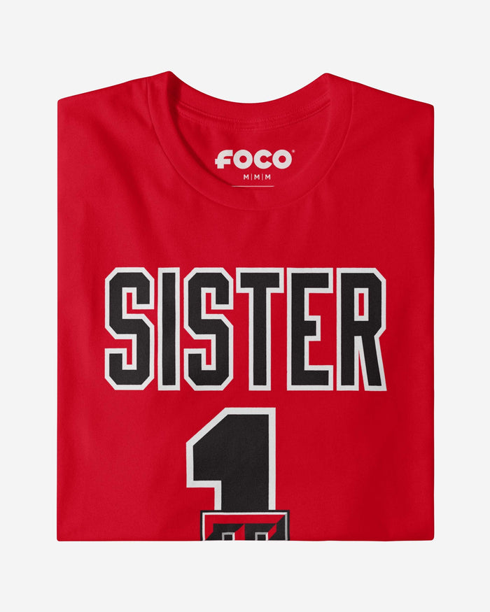 Texas Tech Red Raiders Number 1 Sister T-Shirt FOCO - FOCO.com