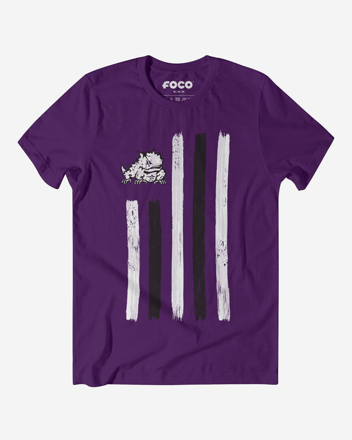 TCU Horned Frogs Brushstroke Flag T-Shirt FOCO S - FOCO.com