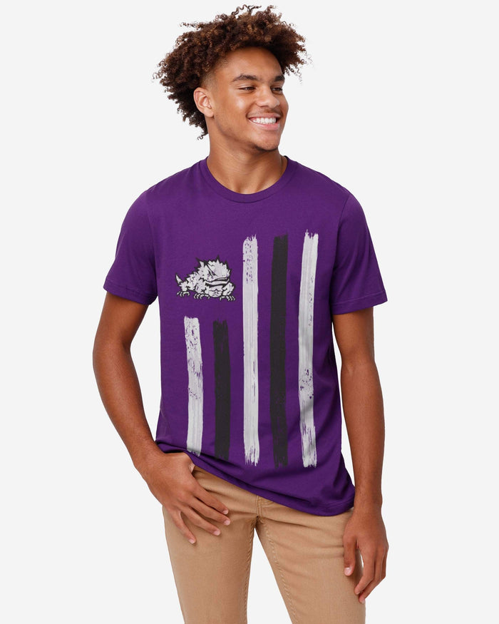 TCU Horned Frogs Brushstroke Flag T-Shirt FOCO - FOCO.com