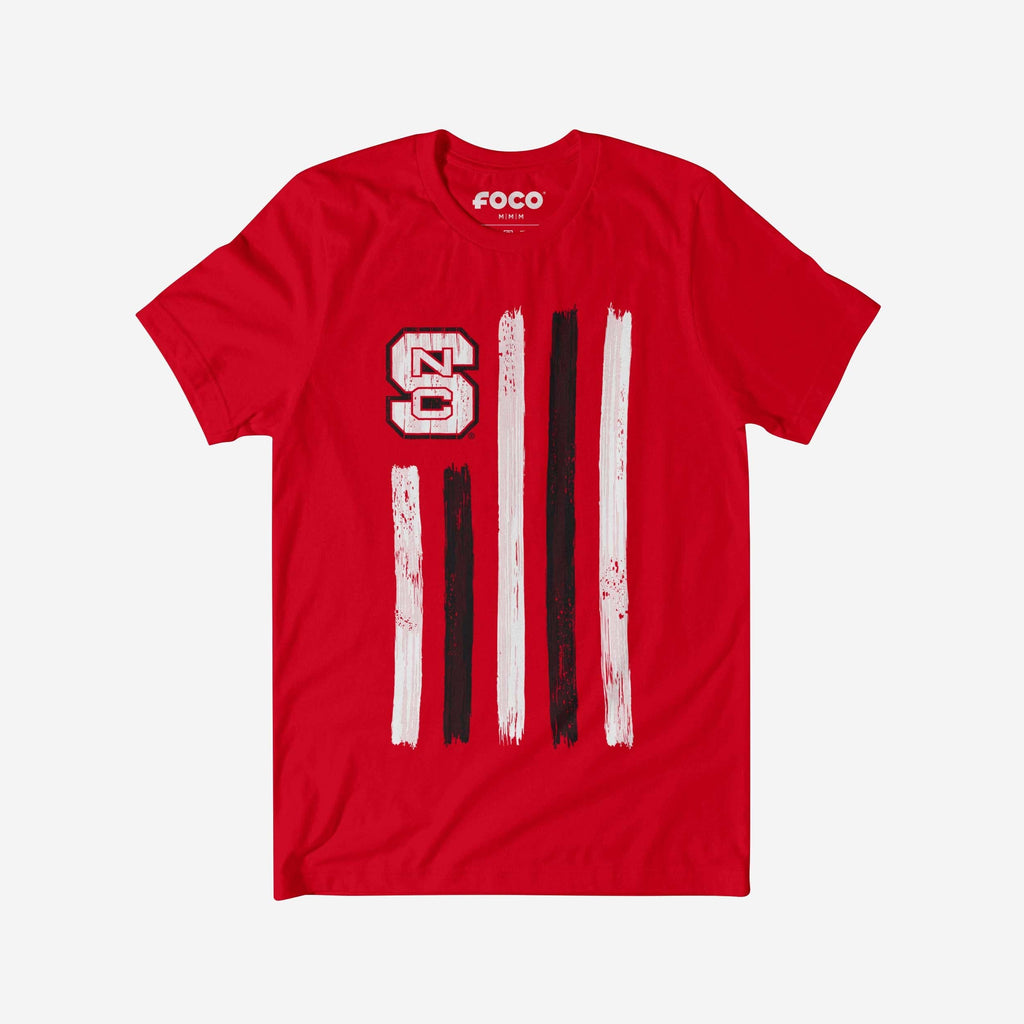 NC State Wolfpack Brushstroke Flag T-Shirt FOCO S - FOCO.com