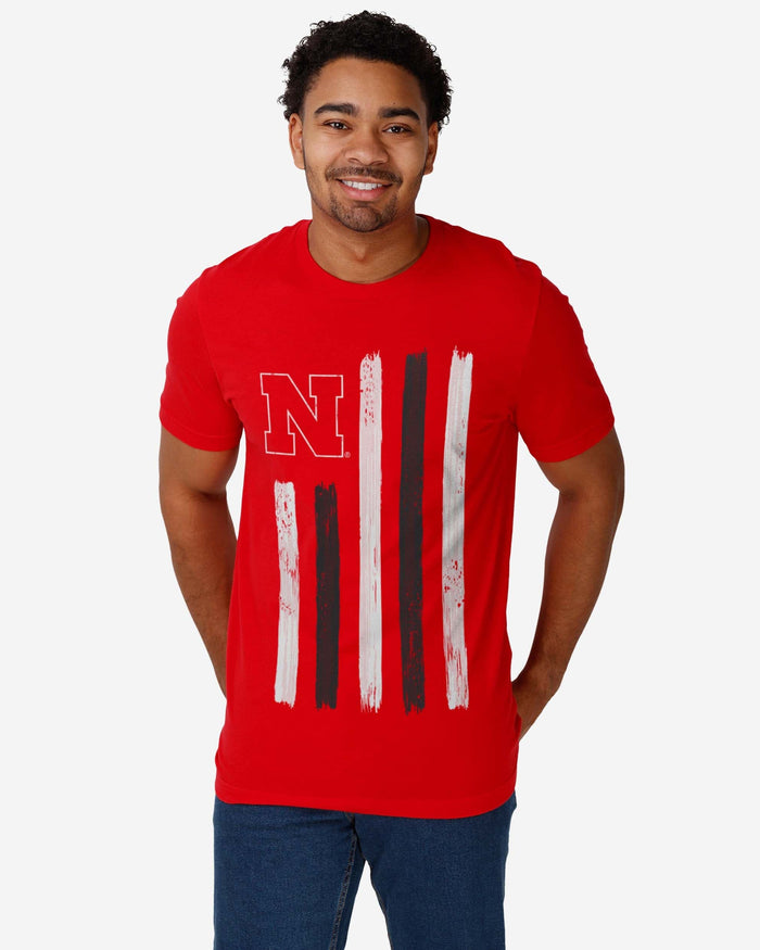 Nebraska Cornhuskers Brushstroke Flag T-Shirt FOCO - FOCO.com