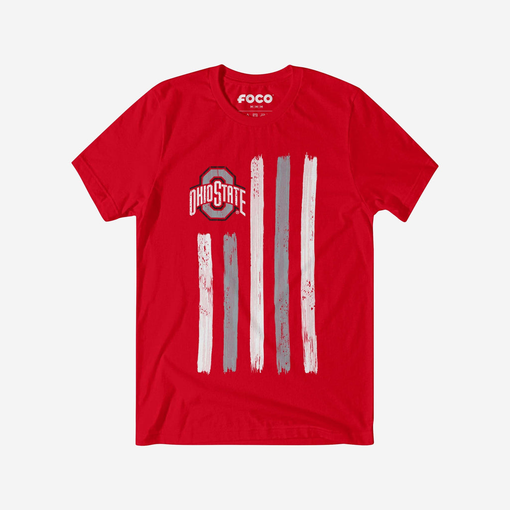 Ohio State Buckeyes Brushstroke Flag T-Shirt FOCO S - FOCO.com