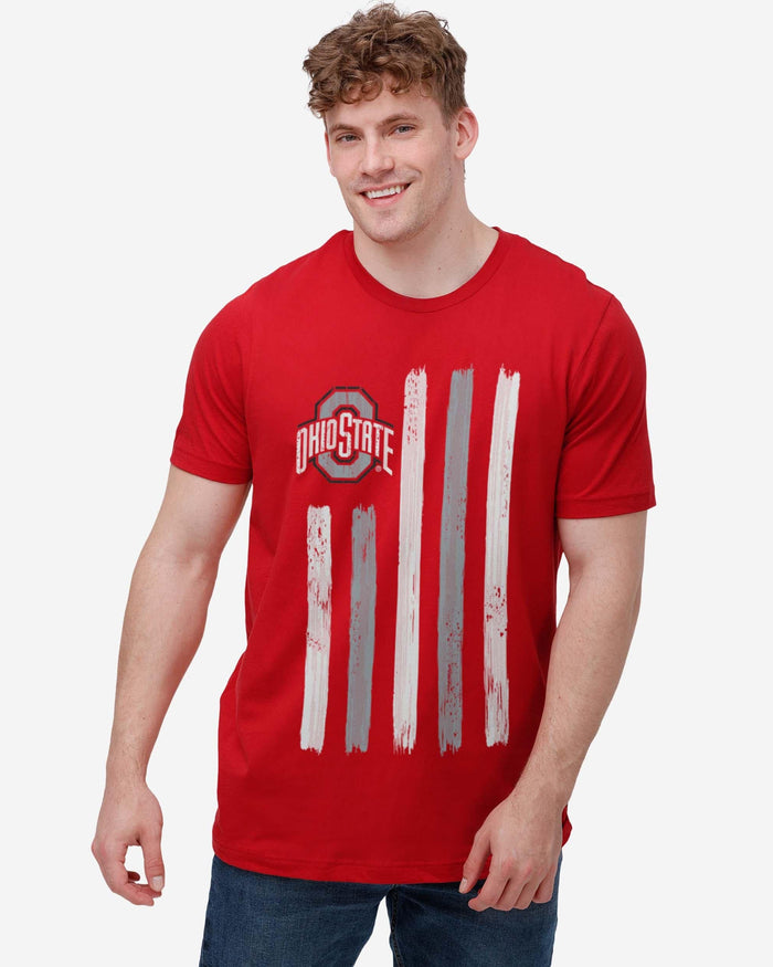 Ohio State Buckeyes Brushstroke Flag T-Shirt FOCO - FOCO.com