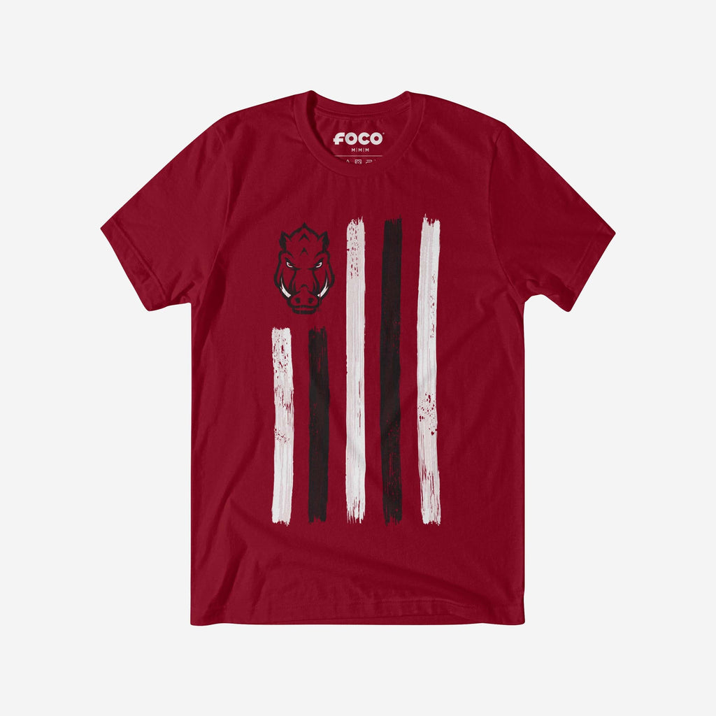 Arkansas Razorbacks Brushstroke Flag T-Shirt FOCO S - FOCO.com