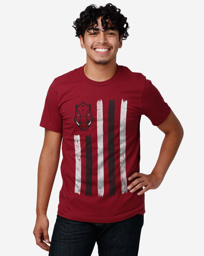 Arkansas Razorbacks Brushstroke Flag T-Shirt FOCO - FOCO.com