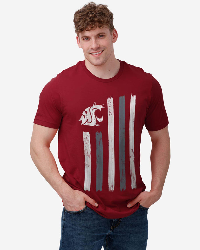 Washington State Cougars Brushstroke Flag T-Shirt FOCO - FOCO.com