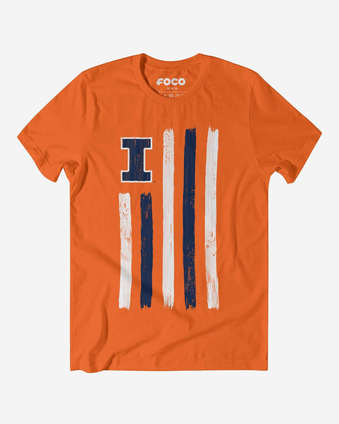 Illinois Fighting Illini Brushstroke Flag T-Shirt FOCO S - FOCO.com