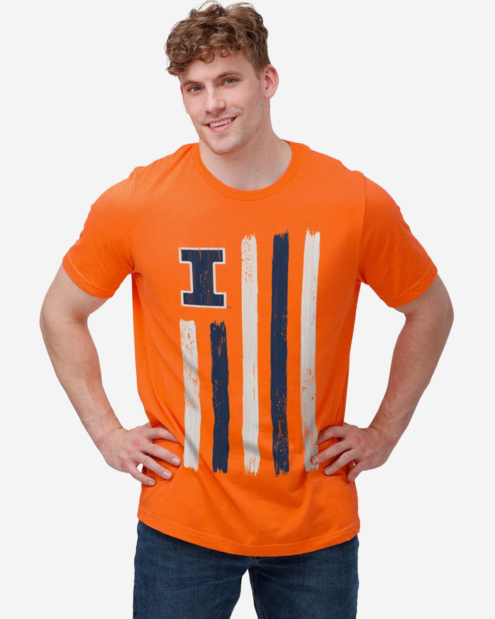 Illinois Fighting Illini Brushstroke Flag T-Shirt FOCO - FOCO.com