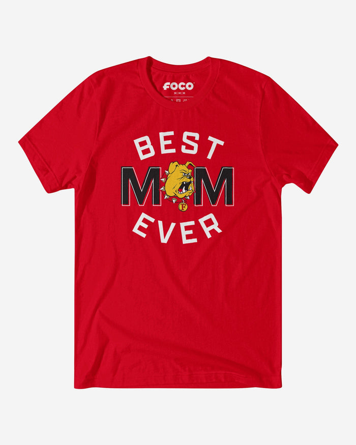 Ferris State Bulldogs Best Mom Ever Arched T-Shirt FOCO S - FOCO.com