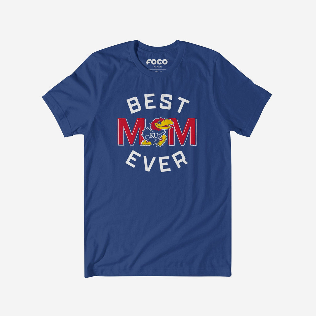Kansas Jayhawks Best Mom Ever Arched T-Shirt FOCO S - FOCO.com