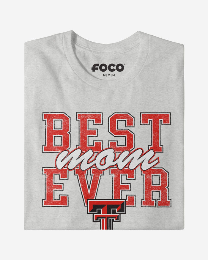 Texas Tech Red Raiders Best Mom Ever Stacked T-Shirt FOCO - FOCO.com