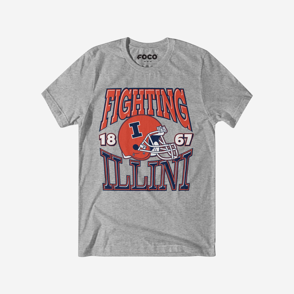 Illinois Fighting Illini Classic Team Helmet T-Shirt FOCO S - FOCO.com