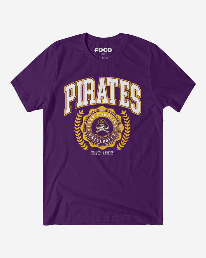 East Carolina Pirates Team Crest T-Shirt FOCO Team Purple S - FOCO.com