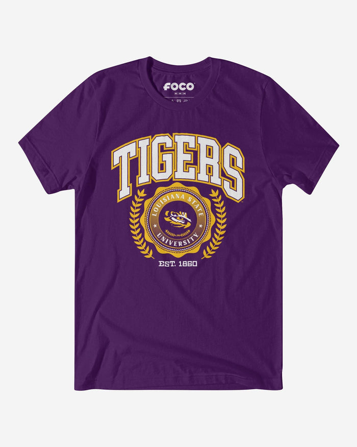 LSU Tigers Team Crest T-Shirt FOCO Team Purple S - FOCO.com