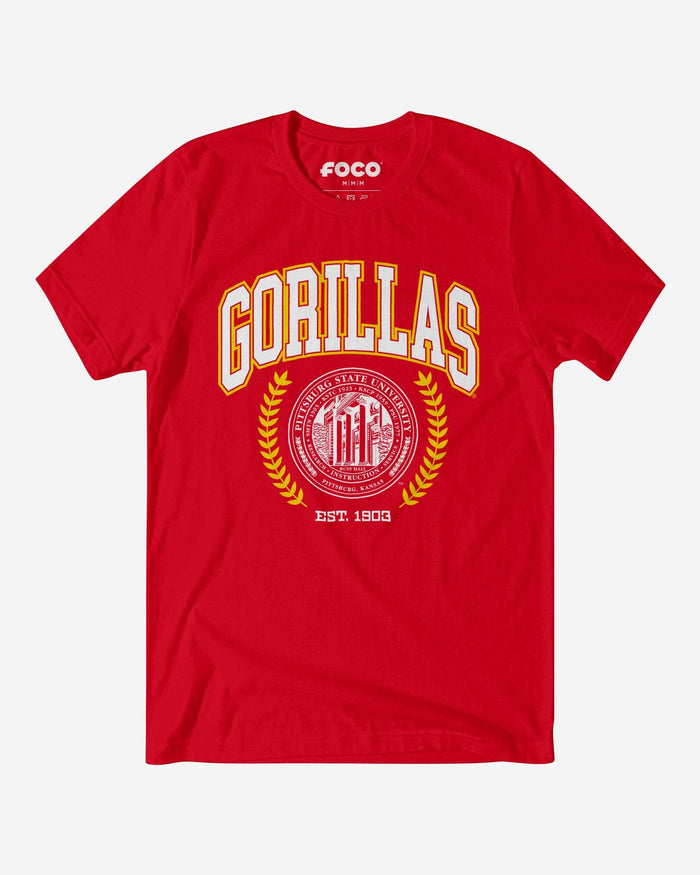 Pittsburg State Gorillas Team Crest T-Shirt FOCO Red S - FOCO.com