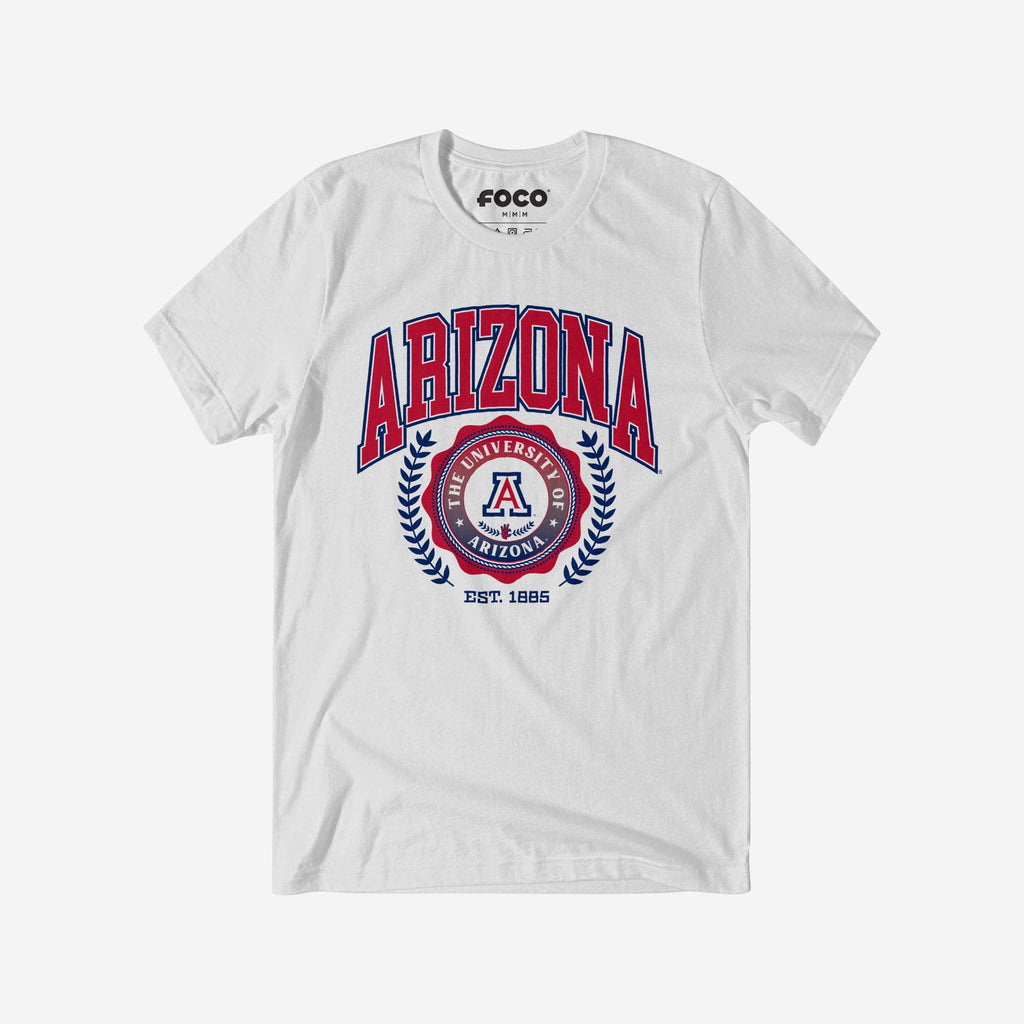 Arizona Wildcats Team Crest T-Shirt FOCO White S - FOCO.com