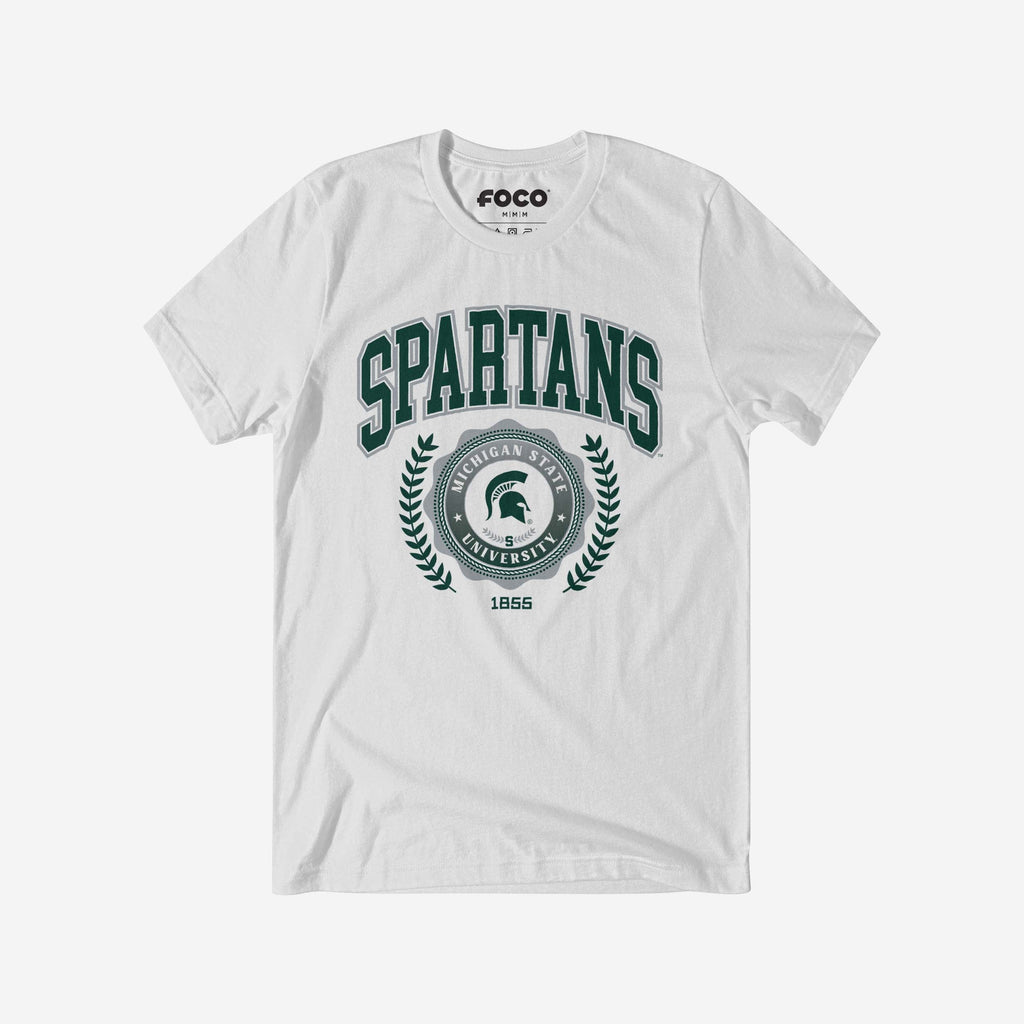 Michigan State Spartans Team Crest T-Shirt FOCO White S - FOCO.com