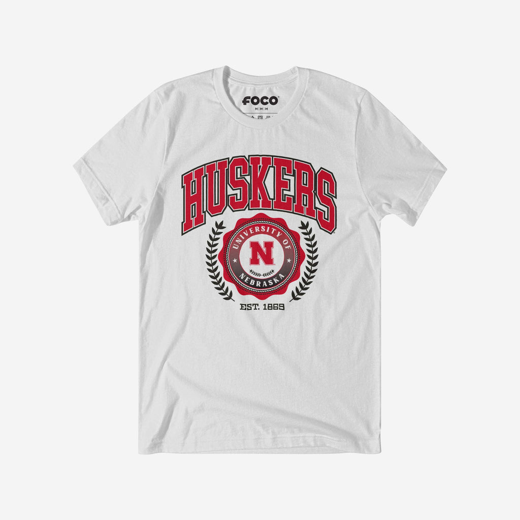 Nebraska Cornhuskers Team Crest T-Shirt FOCO White S - FOCO.com