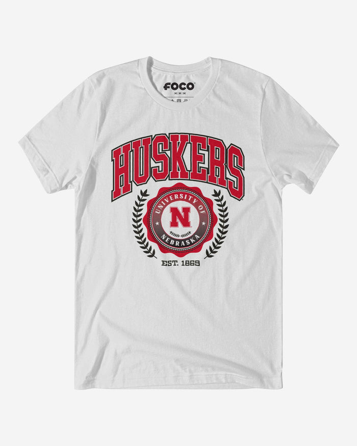 Nebraska Cornhuskers Team Crest T-Shirt FOCO White S - FOCO.com