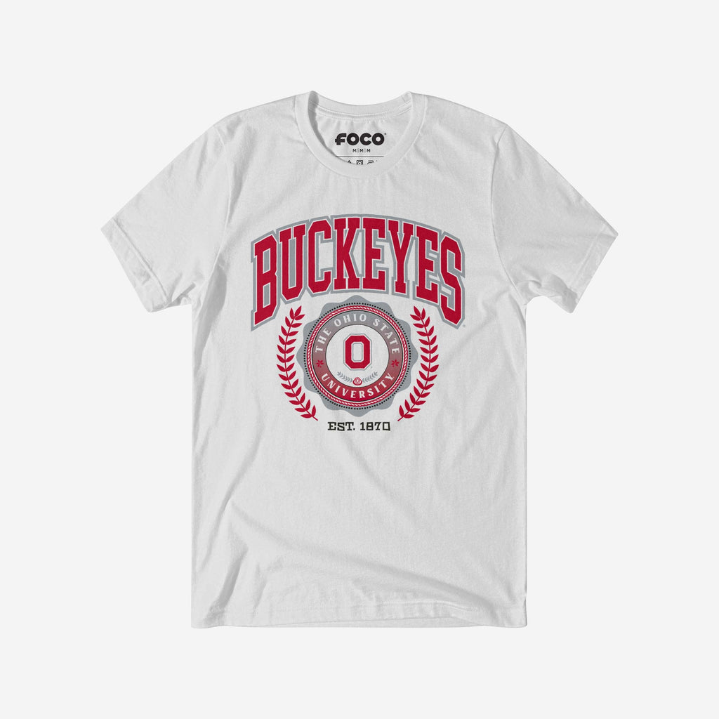 Ohio State Buckeyes Team Crest T-Shirt FOCO White S - FOCO.com