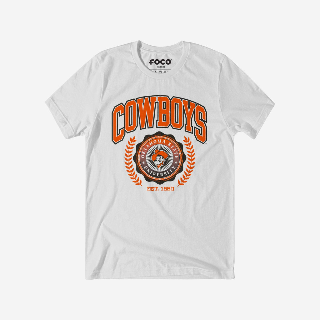 Oklahoma State Cowboys Team Crest T-Shirt FOCO White S - FOCO.com