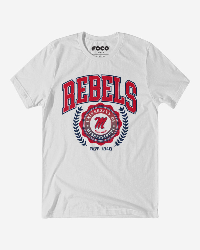 Ole Miss Rebels Team Crest T-Shirt FOCO White S - FOCO.com