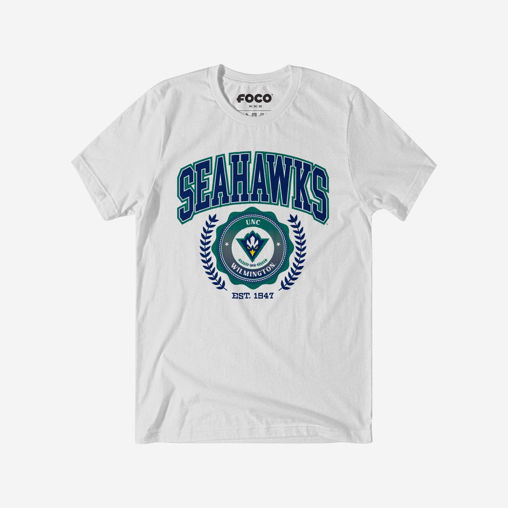 UNC Wilmington Seahawks Team Crest T-Shirt FOCO White S - FOCO.com