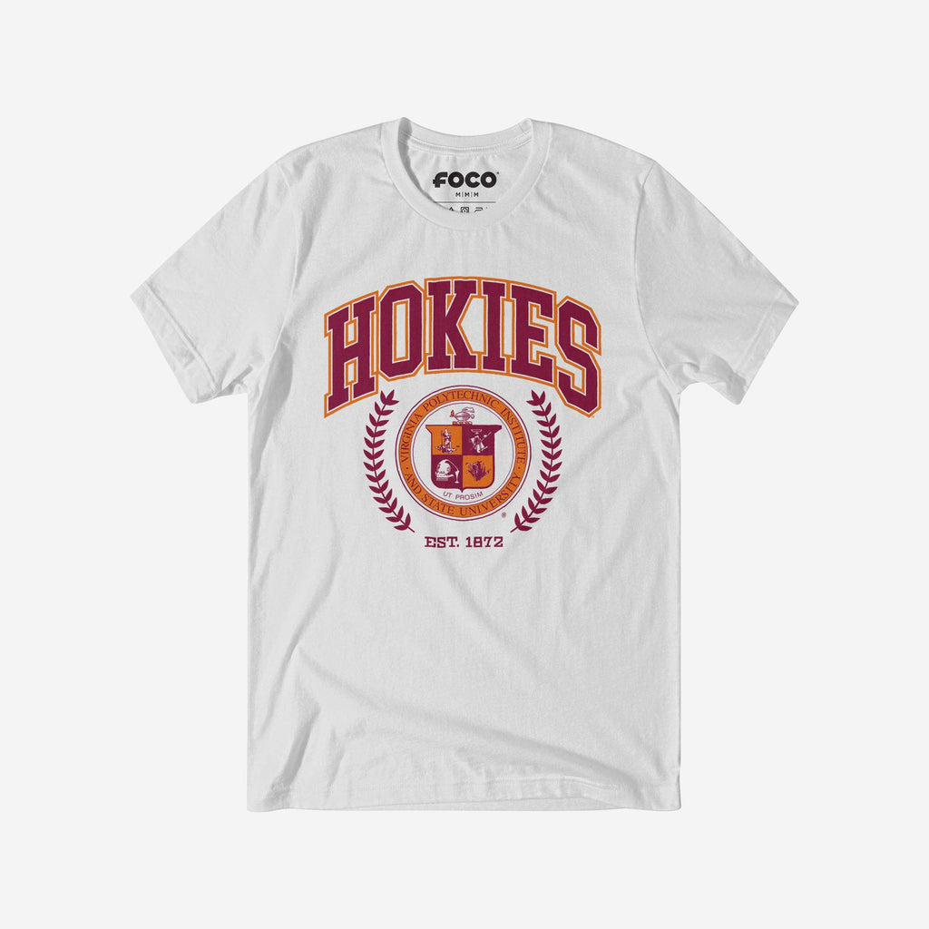 Virginia Tech Hokies Team Crest T-Shirt FOCO White S - FOCO.com