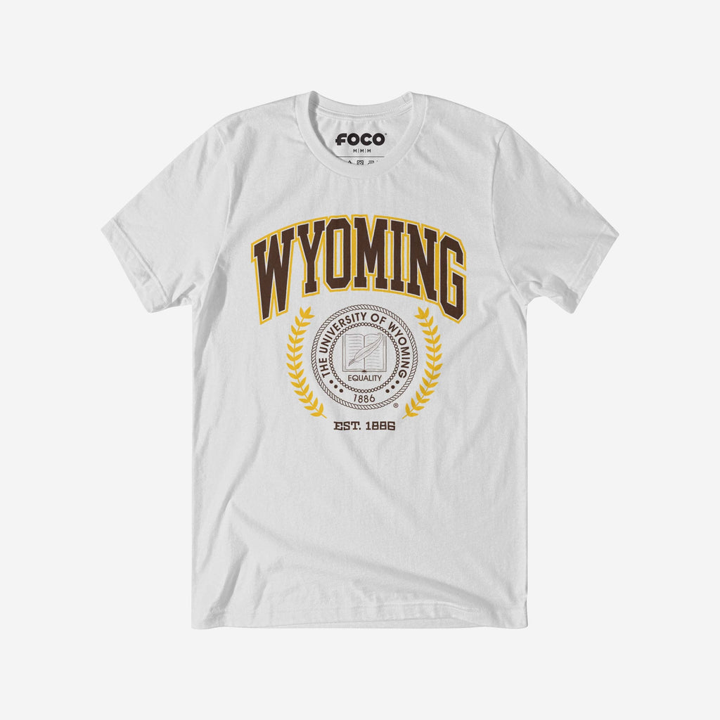 Wyoming Cowboys Team Crest T-Shirt FOCO White S - FOCO.com