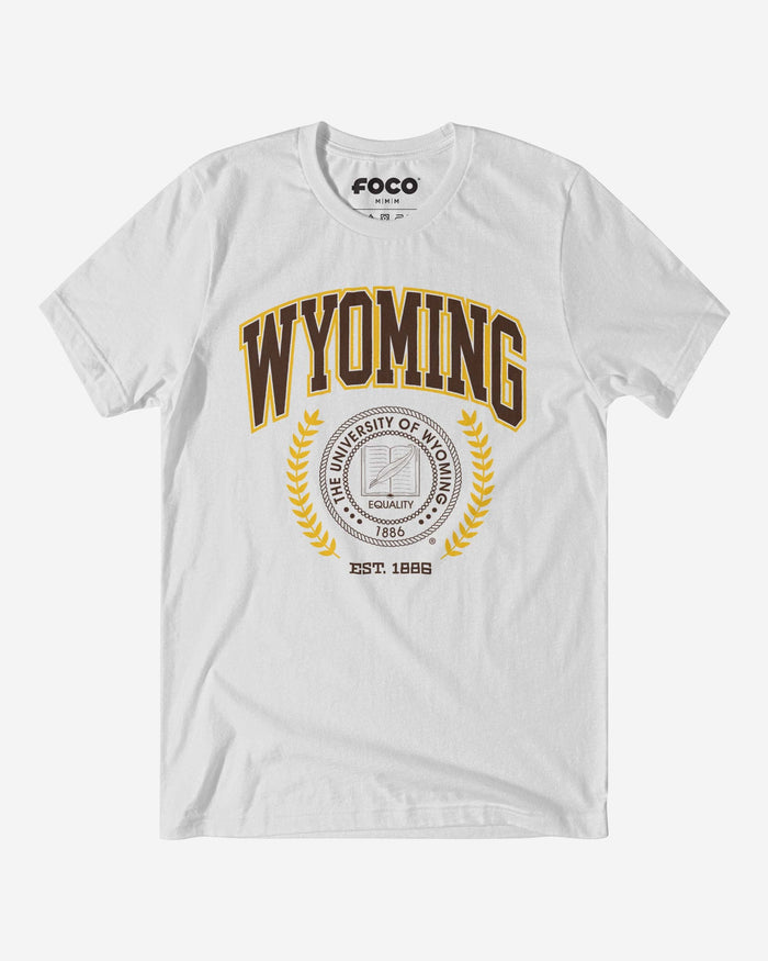 Wyoming Cowboys Team Crest T-Shirt FOCO White S - FOCO.com