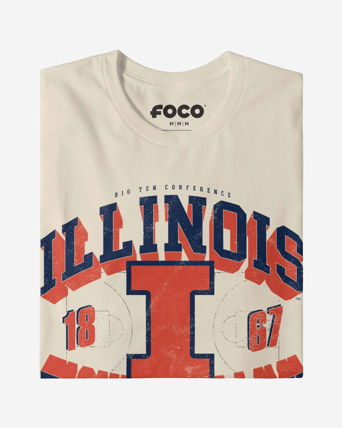 Illinois Fighting Illini Court Arched Wordmark T-Shirt FOCO - FOCO.com