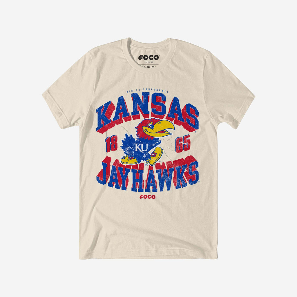 Kansas Jayhawks Court Arched Wordmark T-Shirt FOCO S - FOCO.com