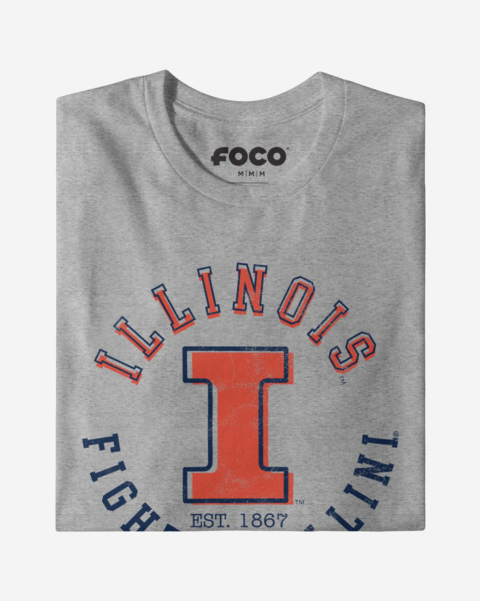 Illinois Fighting Illini Circle Vintage T-Shirt FOCO - FOCO.com