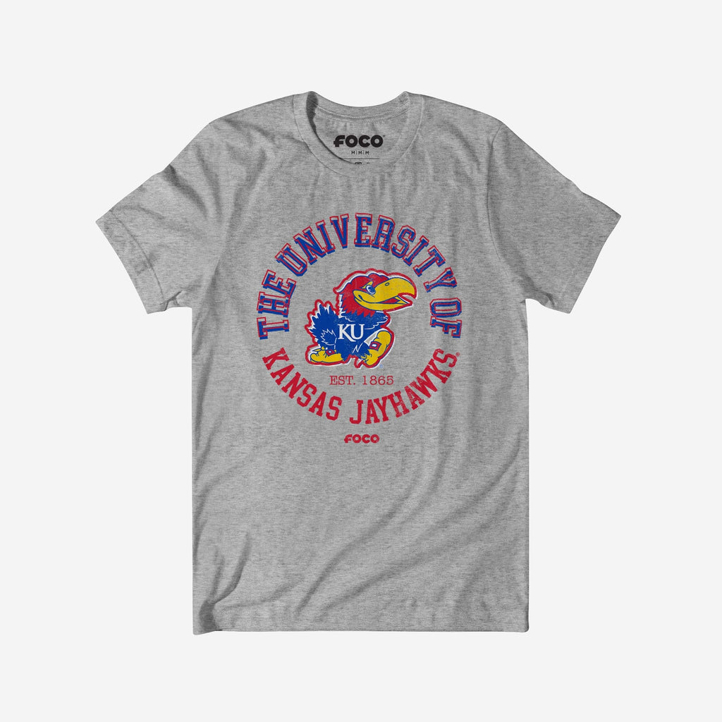 Kansas Jayhawks Circle Vintage T-Shirt FOCO S - FOCO.com