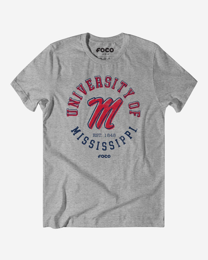 Ole Miss Rebels Circle Vintage T-Shirt FOCO S - FOCO.com