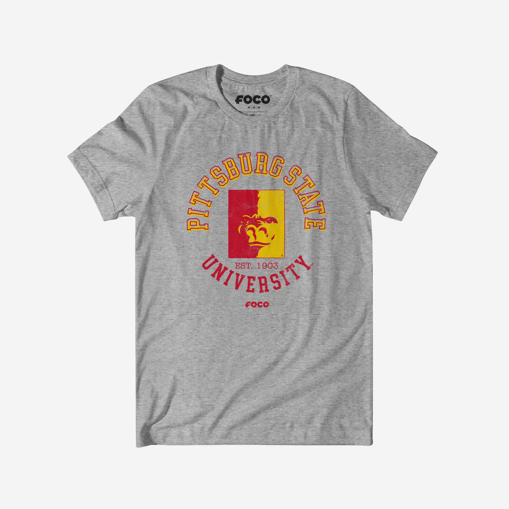 Pittsburg State Gorillas Circle Vintage T-Shirt FOCO S - FOCO.com
