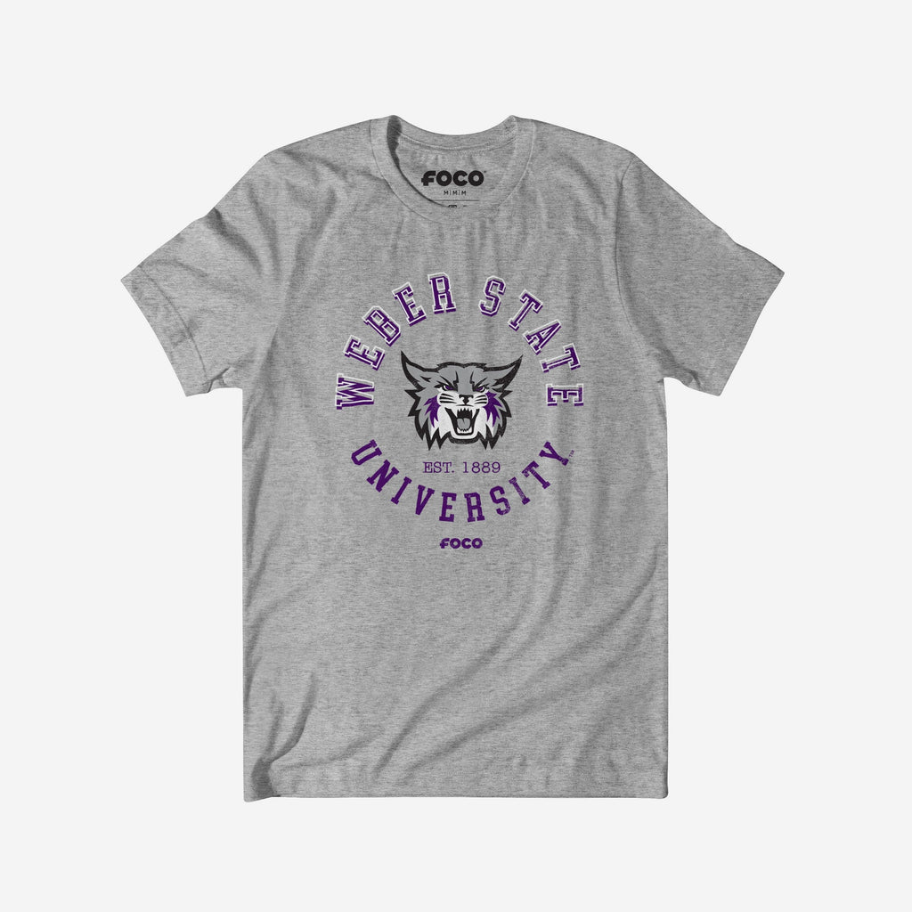 Weber State Wildcats Circle Vintage T-Shirt FOCO S - FOCO.com