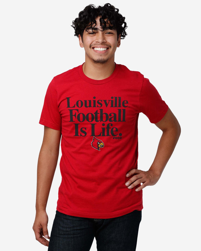 Louisville Cardinals Football is Life T-Shirt FOCO - FOCO.com