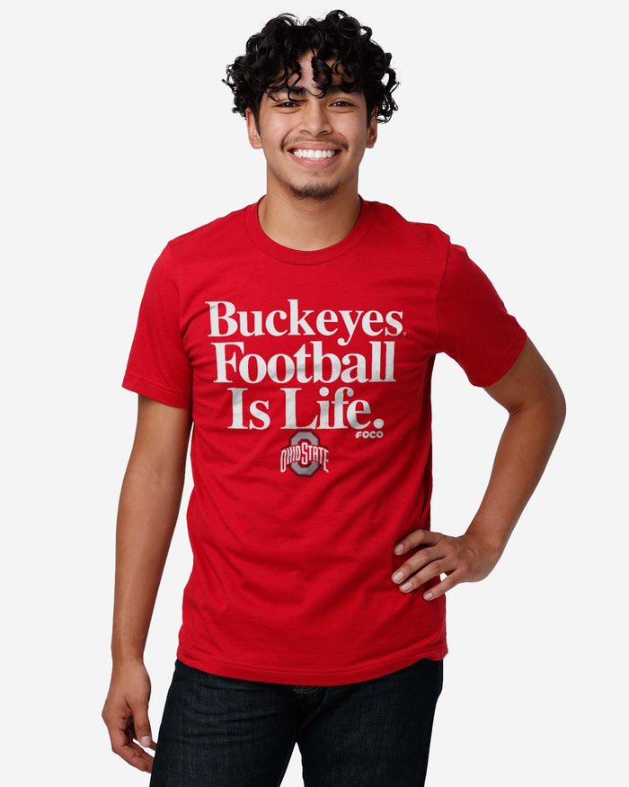 Ohio State Buckeyes Football is Life T-Shirt FOCO - FOCO.com