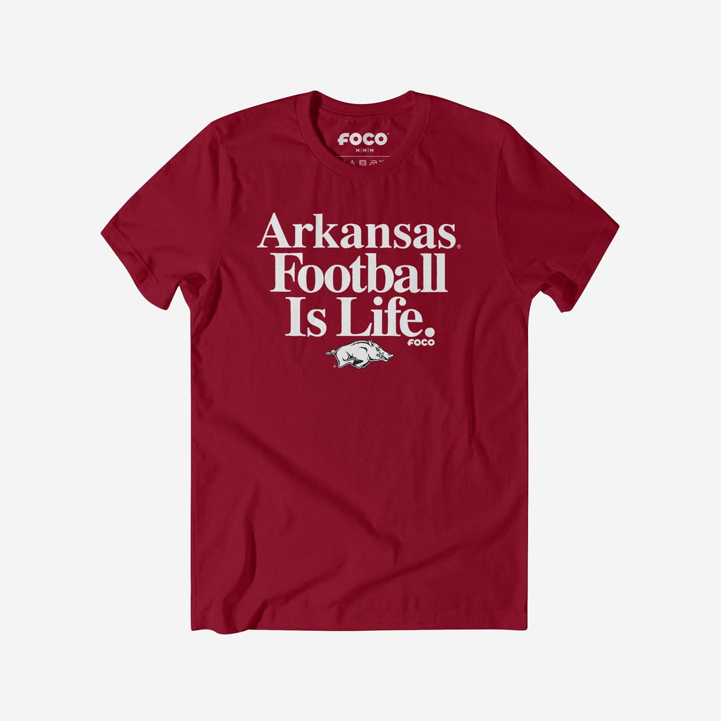 Arkansas Razorbacks Football is Life T-Shirt FOCO S - FOCO.com